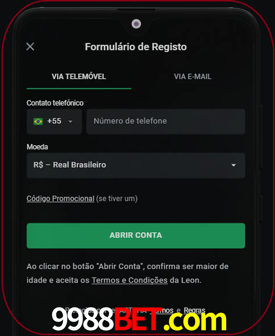 Abra o aplicativo e inicie o processo de registro.