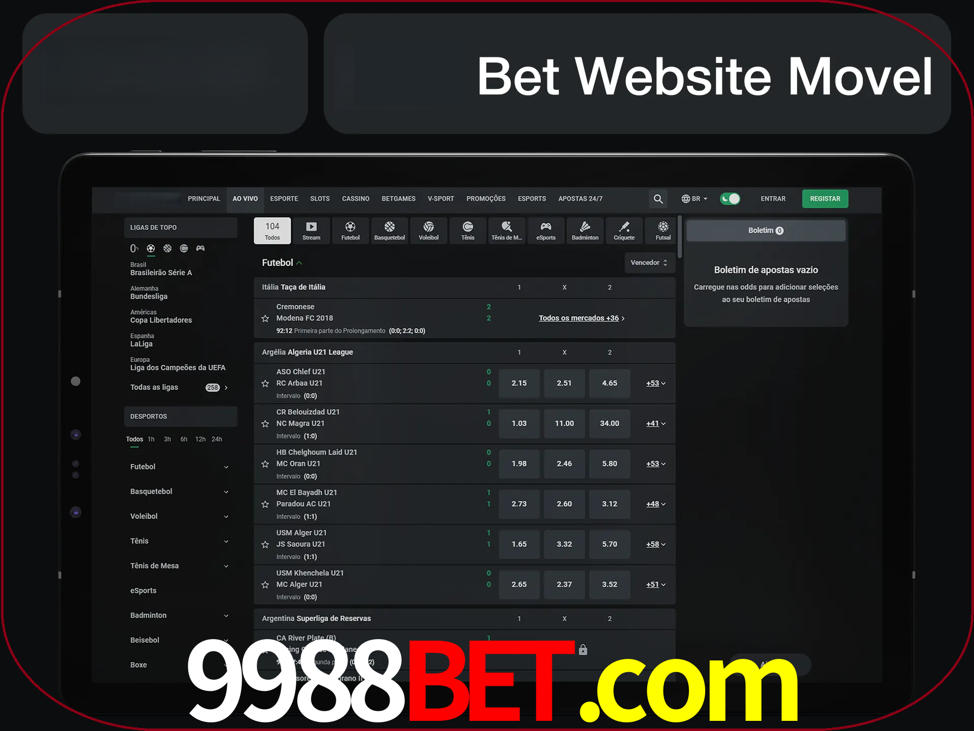 Use nosso website em qualquer dispositivo.